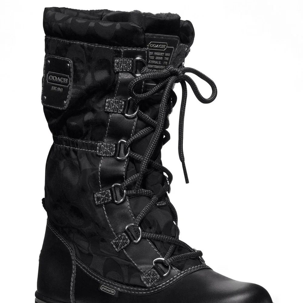 Coach Black Winter & Rain Boots Sz 5